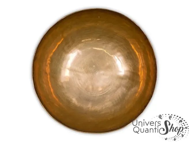 Bol Chantant Tibétain “Art Antique” aux 6 métaux vue du dessus sur fond blanc