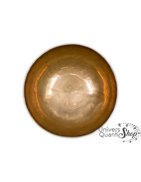 Bol Chantant Tibétain “Art Antique” aux 6 métaux vue du dessus sur fond blanc