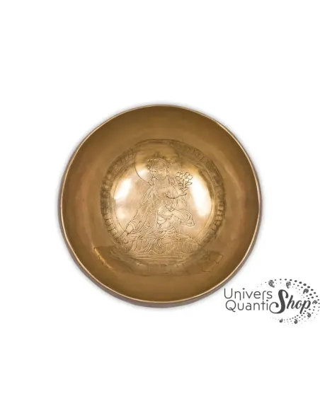 Bol tara blanche gravé main petit modèle vue intérieure sur fond blanc