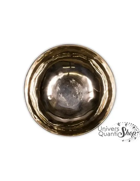 Bol tibétain 9 métaux Mantra or vue de haut, bol tibétain doré - Univers Quantic Shop