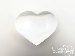 Coeur sélénite 6cm sur fond ombré