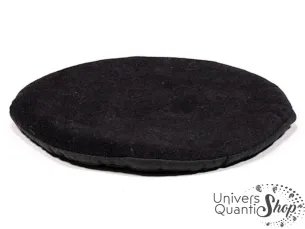 Coussin Plat pour Bol Chantant Tibétain Coton Rond Noir sur fond blanc