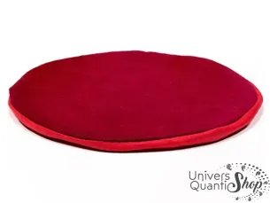 Coussin Plat pour Bol Chantant Tibétain Coton Rond Rouge sur fond blanc