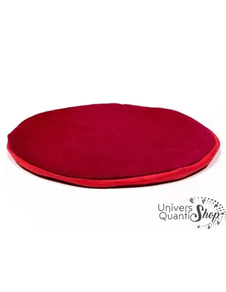 Coussin Plat pour Bol Chantant Tibétain Coton Rond Rouge sur fond blanc Coussin Plat pour Bol Chantant Tibétain Coton Rond Rouge sur fond blanc