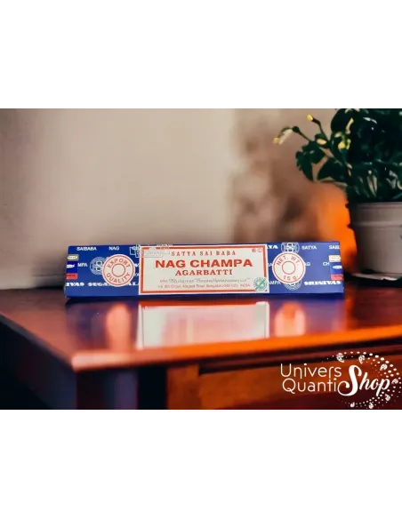 encens satya sai baba nag champa posé sur une table avec une plante encens satya sai baba nag champa posé sur une table avec une plante