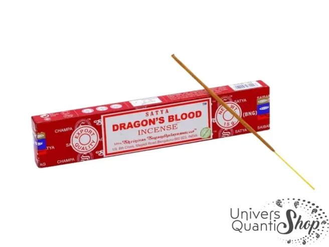 encens sang de dragon avis, encens dragon blood 15g boîte posée sur un fond blanc