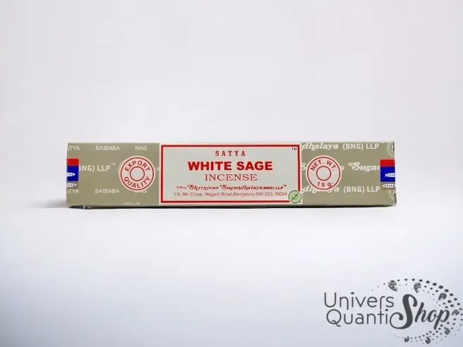 encens sauge blanche propriétés spirituelles - boite encens sauge sur fond blanc