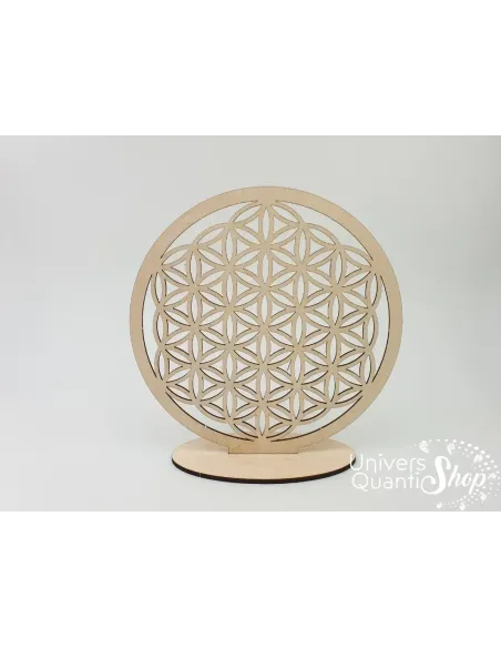 Fleur de vie en bois sur socle, dimension 22cm, produit énergétique et symbole sacré Fleur de vie en bois sur socle, dimension 22cm, produit énergétique et symbole sacré