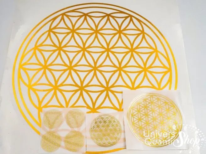 Fleurs de vie autocollantes usage unique, différentes tailles