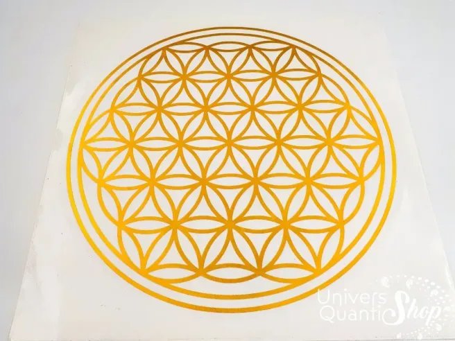 grand stickers fleur de vie 28cm sur fond blanc