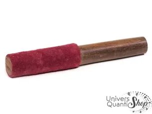 mailloche frappe bol tibétain feutre laine rouge taille M sur fond blanc