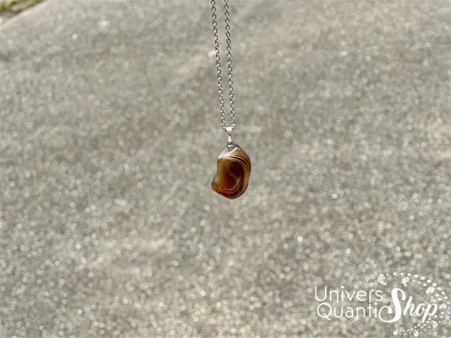 agate botswana purification pendentif en pierre roulée, pendentif suspendu à l'extérieur