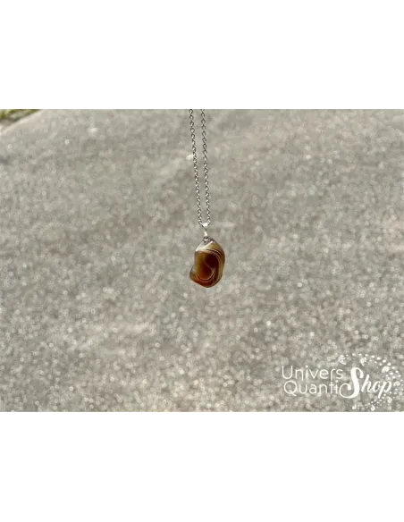 agate botswana purification pendentif en pierre roulée, pendentif suspendu à l'extérieur agate botswana purification pendentif en pierre roulée, pendentif suspendu à l'extérieur
