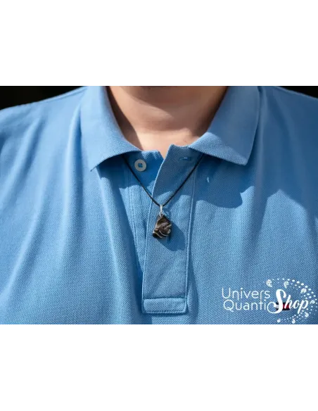 pendentif pierre agate plume - pierre noire - bienfaits et propriétés en lithothérapie