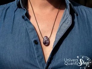 pendentif améthyste signification porté sur un homme, pierre améthyste pierre violette