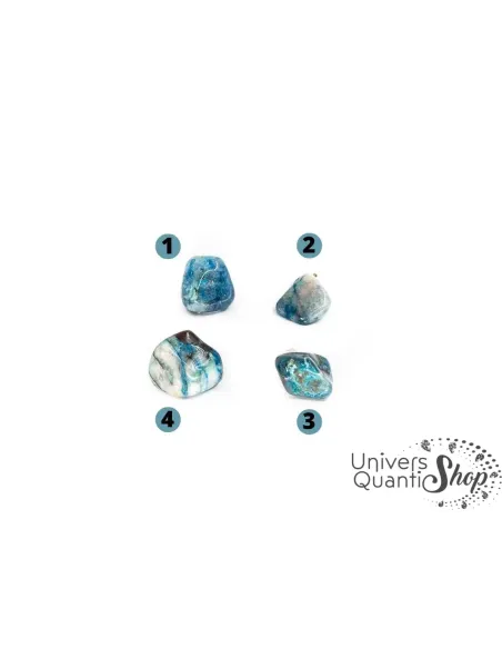 chrysocolle shattuckite pendentif pierre roulée - pierre bleue de communication numérotées