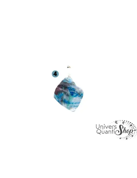 shattuckite pendentif avec chrysocolle, pierre roulée n°4 sur fond blanc