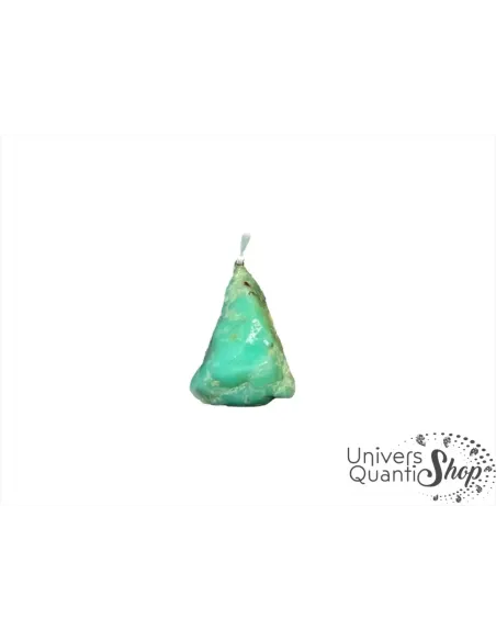 chrysoprase pendentif pierre roulée qualité A+ sur fond blanc