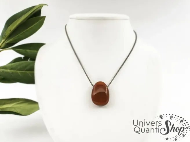 pendentif pierre percée cornaline - boutique de lithothérapie univers quantic shop