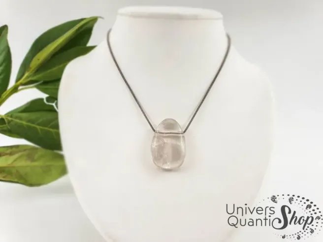 pendentif quartz blanc naturel - boutique de lithothérapie - univers quantic shop