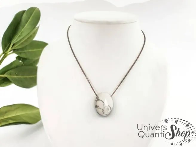 Pendentif howlite blanche- bienfaits de la pierre blanche en lithothérapie