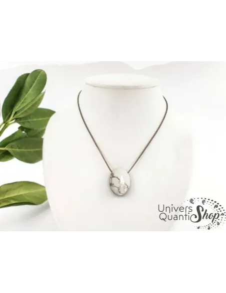 Pendentif howlite blanche- bienfaits de la pierre blanche en lithothérapie