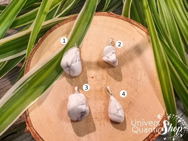 pendentif howlite roulée numérotés - boutique lithothérapie en ligne