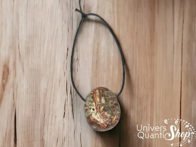 jaspe léopard, pierre de protection et d'ancrage, pendentif en pierre jaspe léopard, pierre strasbourg