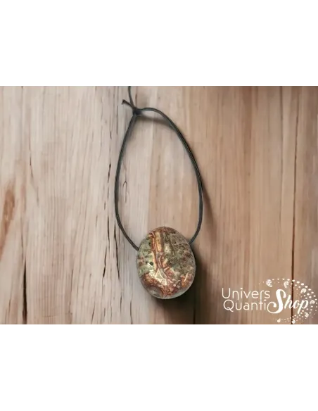 jaspe léopard, pierre de protection et d'ancrage, pendentif en pierre jaspe léopard, pierre strasbourg