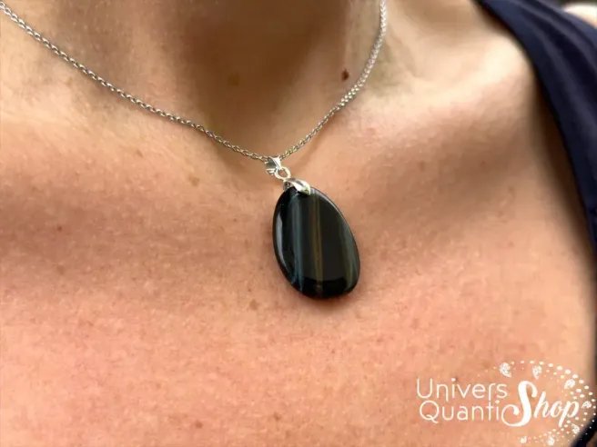 oeil de faucon bleu, pendentif lithothérapie de belle qualité AA