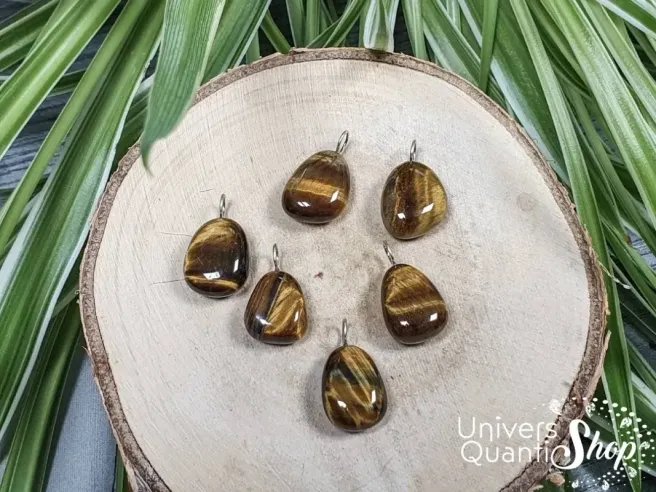 pendentif oeil de tigre pierre de protection en lithothérapie - univers quantic shop