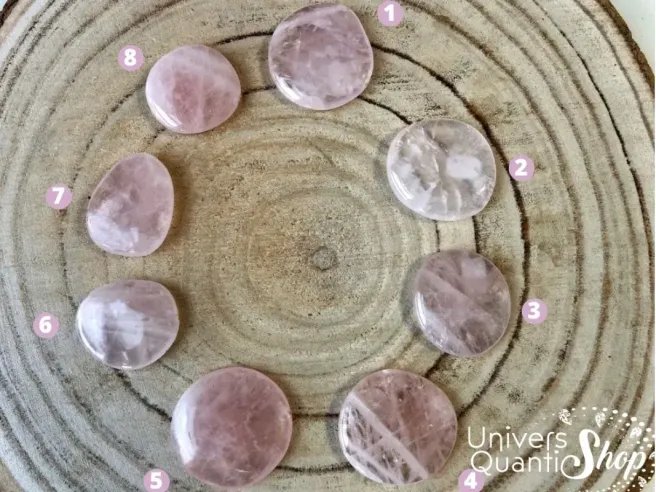pierres plates en quartz rose pour mieux dormir la nuit avec numéros