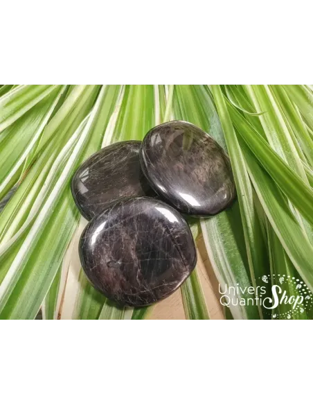 hypersthène pierre plate noire d'ancrage en lithothérapie - univers quantic shop hypersthène pierre plate noire d'ancrage en lithothérapie - univers quantic shop