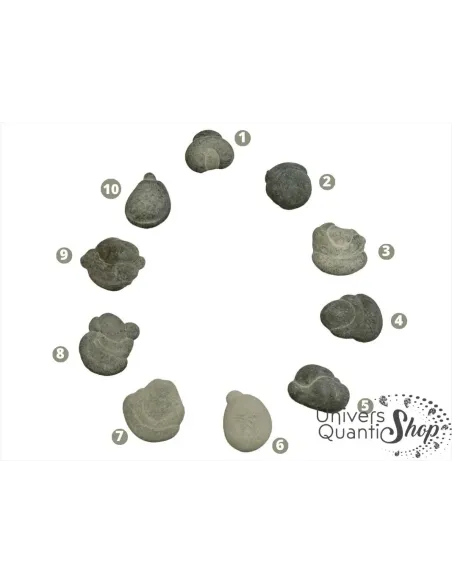 pierres des fées du canada, pierre brute de féminité et d'ancrage, numérotés sur fond blanc