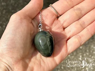 obsidienne oeil céleste bienfaits - pendule en pierre semi-précieuse - pierre de protection