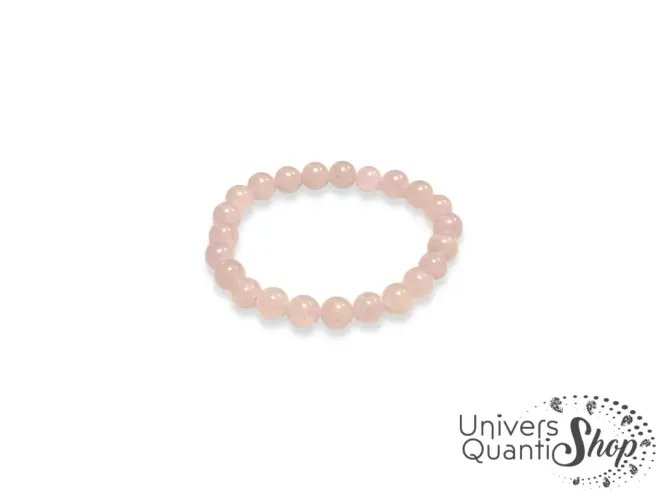 quartz rose bracelet 08mm de qualité A sur fond blanc