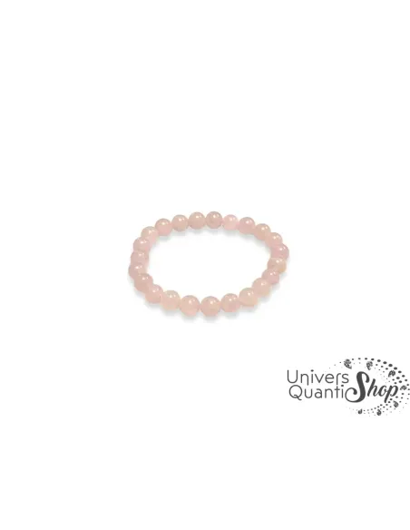 quartz rose bracelet 08mm de qualité A sur fond blanc quartz rose bracelet 08mm de qualité A sur fond blanc