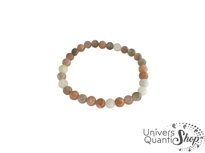 Bracelet Pierre de Lune Multicolore - Ouvre le cœur - Pierre de lune signification - Photo fond blanc