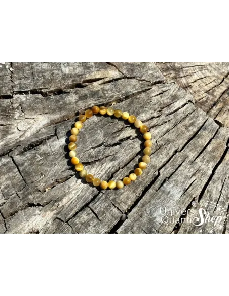 Bracelet oeil de tigre doré - pierre de protection - photo en nature
