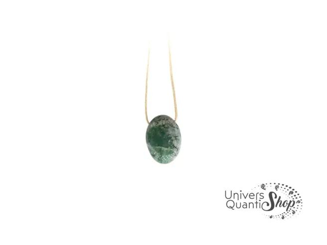 Pendentif Agate Mousse, Pierre d'ancrage, Qualité AB