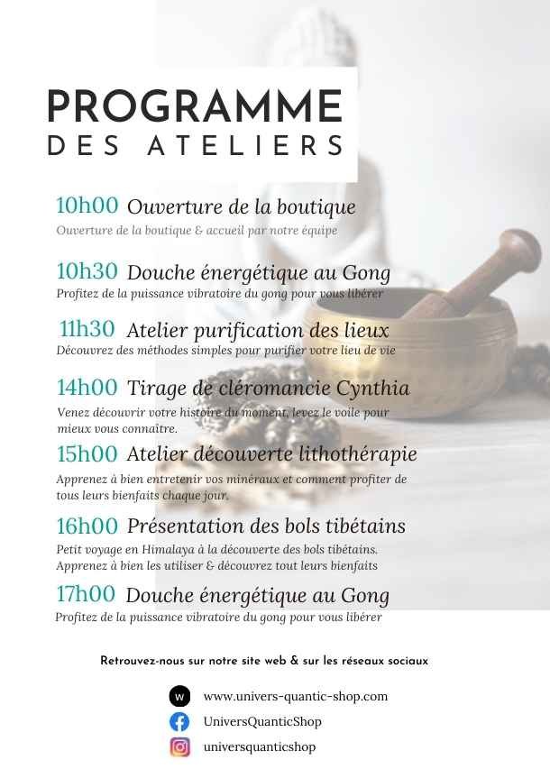 PROGRAMME INAUGURATION DE LA BOUTIQUE